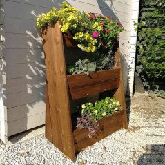 Fioriera Multipla Verticale Legno da Balcone 67x46x100 cm Portafiori
