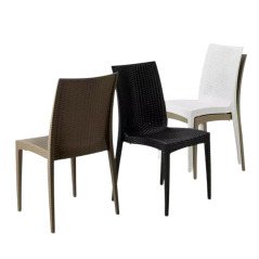 20 pz Stock Sedie in Plastica Impilabili Grand Soleil Polirattan da Esterno per Bar