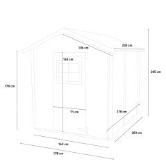 Casetta Rimessa Attrezzi Prefabbricata da Giardino in Legno 178x218
