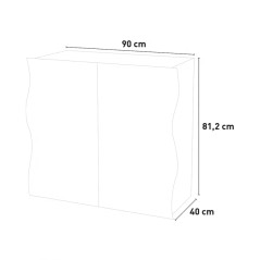 Mobile Due Ante Bianco Lucido Madia Moderna Design Widev