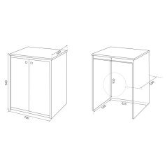 Mobile Copri Lavatrice da Esterno in Plastica Pvc 70x60x94 cm Negrari