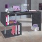 Scrivania 140x60 Design Porta Pc Moderna in Legno con Mensole