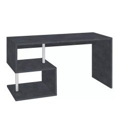 Scrivania 140x60 Design Porta Pc Moderna in Legno con Mensole