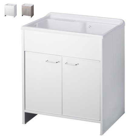 Negrari Lavatoio con Mobile in Resina 80 cm da Esterno 2 Ante