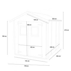 Casetta per Trattorino Tagliaerba in Legno 250x200 Capanno Giardino