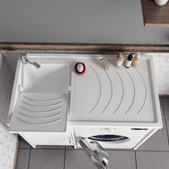 Mobile Lavatoio con Coprilavatrice e Asciugatrice da Esterno in Pvc