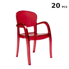 20 Sedie Joker Trasparenti Policarbonato con Braccioli per Catering