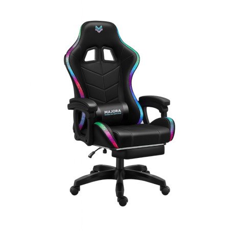 Sedia Gaming Led RGB Reclinabile con Poggiapiedi Poltrona Ecopelle