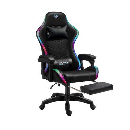 Sedia Gaming Led RGB Reclinabile con Poggiapiedi Poltrona Ecopelle