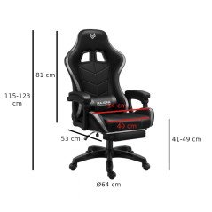 Sedia Gaming Led RGB Reclinabile con Poggiapiedi Poltrona Ecopelle