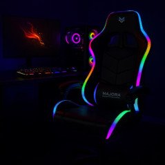 Sedia Gaming con Led Nera Majora Illuminata Ergonomica