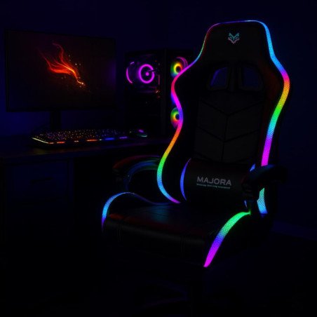 Sedia Gaming con Led Nera Majora Illuminata Ergonomica