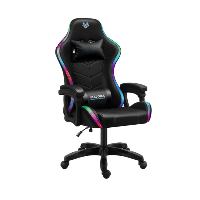Sedia Gaming con Led Nera Majora Illuminata Ergonomica