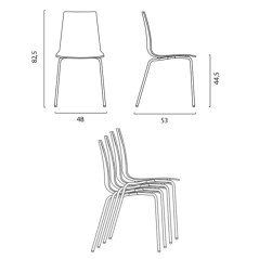 Sedie Trasparenti con Gambe in Acciaio Lollipop Grand Soleil Policarbonato