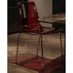 Sedie Trasparenti con Gambe in Acciaio Lollipop Grand Soleil Policarbonato
