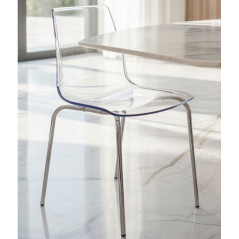 Sedie Trasparenti con Gambe in Acciaio Lollipop Grand Soleil Policarbonato
