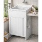 Lavabo 45x50 Resina Piccolo con Mobiletto per Lavanderia Anta Scorrevole