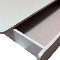 Postazione Trucco Piccola 60 cm Bianca con Specchio e Luci Led