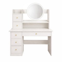Postazione Trucco con Cassetti Specchio e Luci Toeletta 80 cm