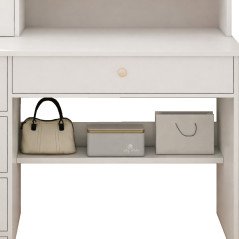 Postazione Trucco con Cassetti Specchio e Luci Toeletta 80 cm