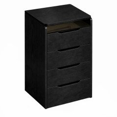 Mobile Toeletta Trucco Nera Cassettiera Porta Trucchi Legno con Specchio e Luci