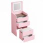 Postazione Trucco Rosa 60 cm Toeletta con Sgabello e Cassettiera