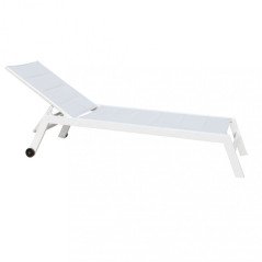 Lettino Prendisole con Ruote in Alluminio da Giardino Spiaggia Mare e Piscina