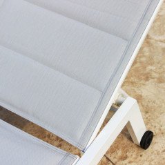 Lettino Prendisole con Ruote in Alluminio da Giardino Spiaggia Mare e Piscina