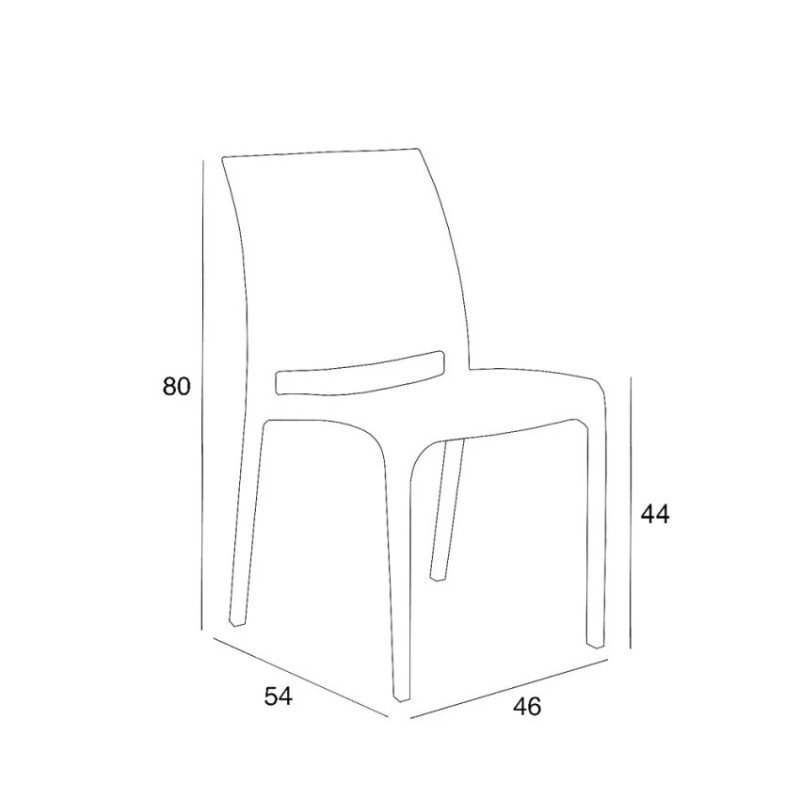 Sedia da giardino in plastica e resina bianca VOLGA