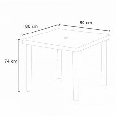 Tavolo Quadrato da Esterno 80x80 cm in Polyrattan per Giardino