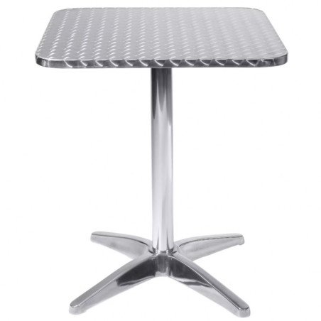 Tavolo Alluminio Quadrato per Esterno Bar 60x60 cm Acciaio