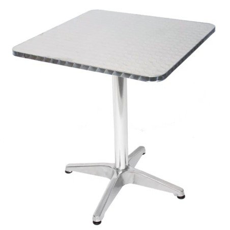 Tavolo Alluminio Quadrato per Esterno Bar 60x60 cm Acciaio