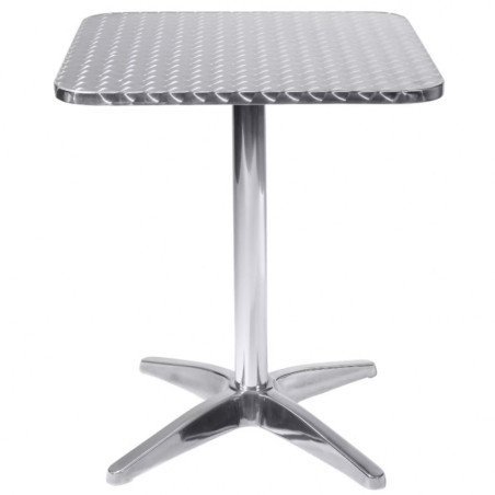 Tavolo in Alluminio per Esterno Bar Acciaio Quadrato 70x70 cm