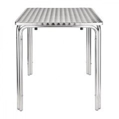 Tavolo Impilabile Quadrato da Bar in Alluminio ed Acciaio 70x70 cm