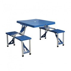 Tavolo con Panche Richiudibili Set Pieghevole da Campeggio