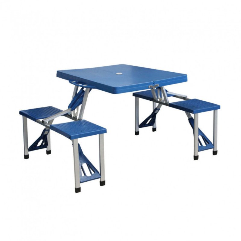 Tavolo con Panche Richiudibili Set Pieghevole da Campeggio Tavolo con Panche Richiudibili Set Pieghevole da Campeggio