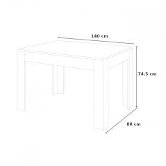 Tavolo Rettangolare Piccolo Effetto Cemento 140x80 cm Design