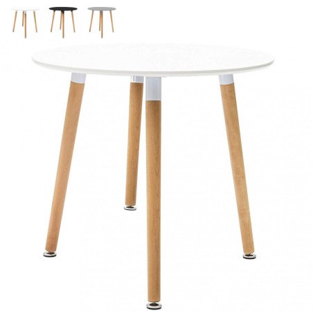 Tavolo Rotondo Nordico Design Scandinavo da Pranzo 80 cm