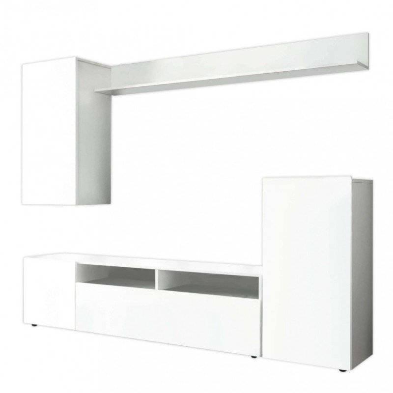 Parete Attrezzata Tv Sospesa a Muro Design Moderno per Soggiorno