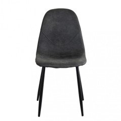 Sedia in Ecopelle con Gambe in Acciaio Shabby Chic Imbottita