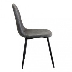 Sedia in Ecopelle con Gambe in Acciaio Shabby Chic Imbottita