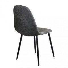 Sedia in Ecopelle con Gambe in Acciaio Shabby Chic Imbottita