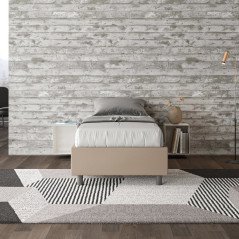 Letto Singolo Senza Testiera con Contenitore in Similpelle 80 x 190