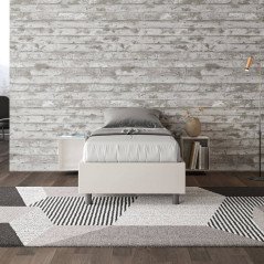 Letto Singolo Senza Testiera con Contenitore in Similpelle 80 x 190