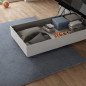 Letto Singolo Senza Testiera con Contenitore in Similpelle 80 x 190