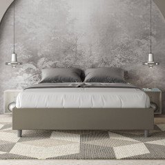 Letto 160x190 Matrimoniale Senza Testiera in Similpelle con Rete