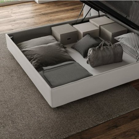 Letto Contenitore Senza Testata 160x190 cm in Ecopelle Moderno