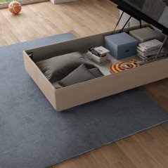 Letto Singolo Senza Testiera con Contenitore in Similpelle 80 x 190