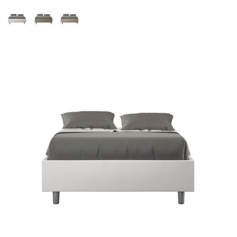 Letto Alla Francese Con Contenitore 140x190 Ecopelle Moderno