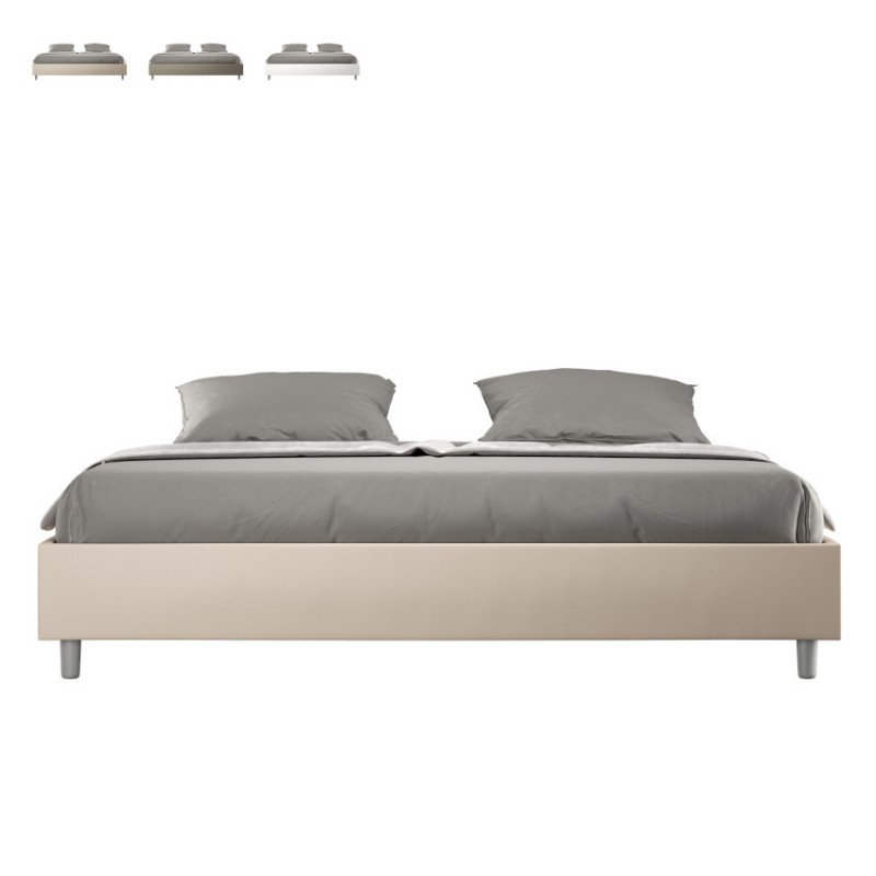 Letto Matrimoniale 180x200 Imbottito in Ecopelle King Size con Rete